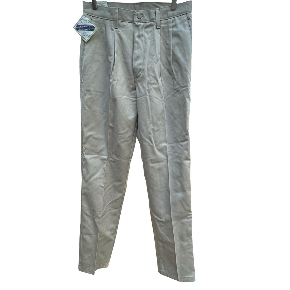 Wrangler Riata Mens 30x34 Khaki Pleated Relaxed Fit Casual Pants 95KH NWT